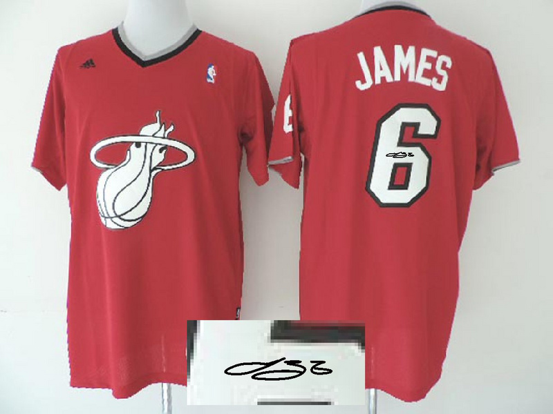 NBA Signed Miami Heat 6 LeBron James Autographed 2013 Christmas Day Fashion Swingman Jersey