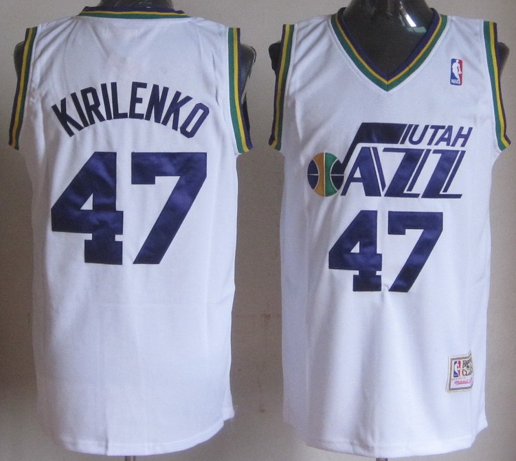 NBA Utah Jazz 47 Andrei Kirilenko Swingman Throwback Soul White Jersey