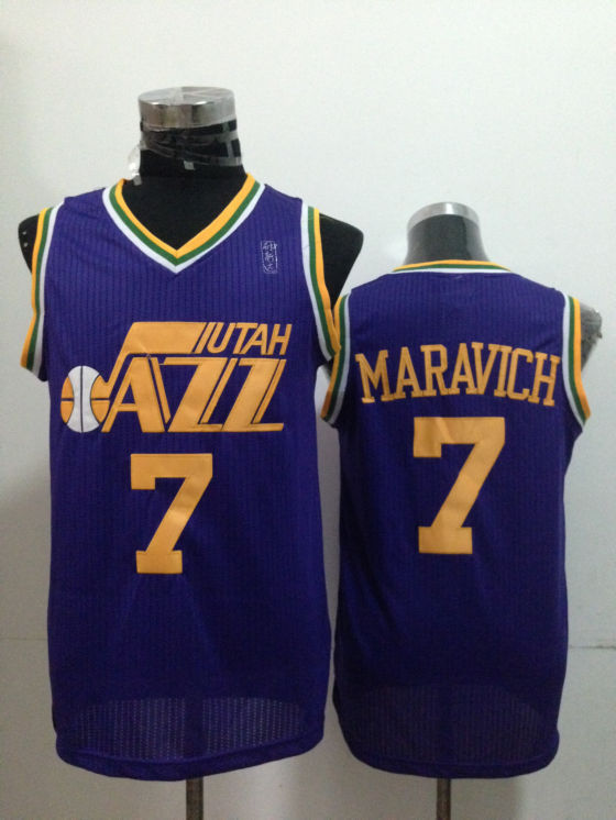 NBA Utah Jazz 7 Pete Maravich Authentic Purple Jersey