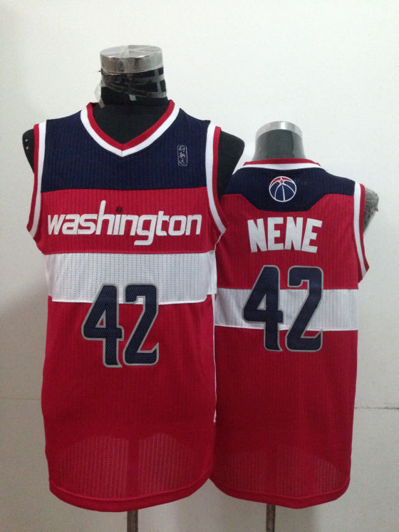 NBA Washington Wizards 42 Nene Hilario Authentic Red Jersey