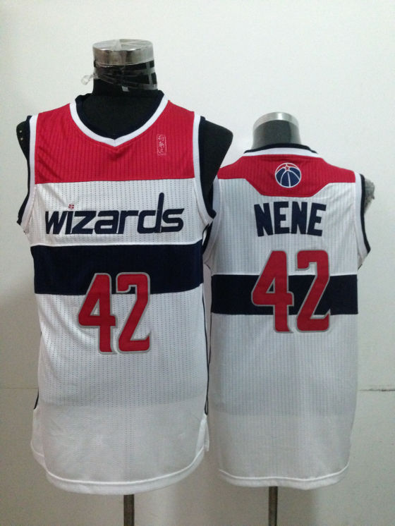 NBA Washington Wizards 42 Nene Hilario Authentic White Jersey