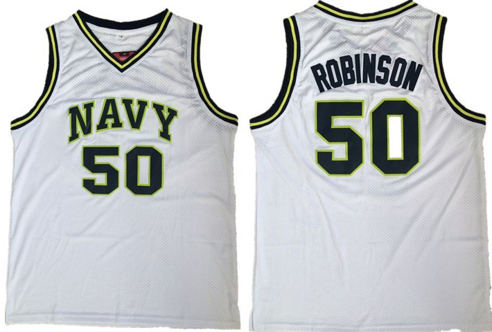 NCAA 50 David Robinson White jersey