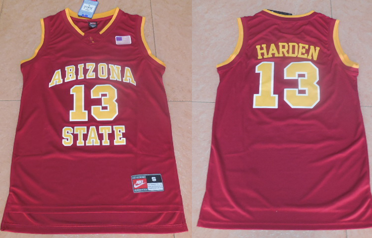 NCAA Arizona State College Jersey 13 James Harden Red Jersey