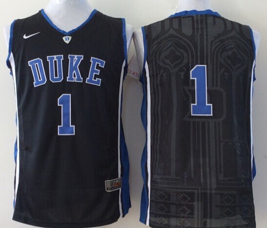 NCAA Duke Blue Devils 1 Black College Basketball Performance Jersey ACC Patch