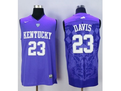 NCAA Men Kentucky Wildcats 23 Anthony Davis Blue Basketball Stitched Jersey