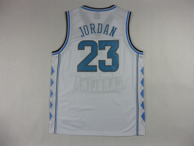 NCAA North Carolina 23 Michael Jordan Swingman White Jerseys