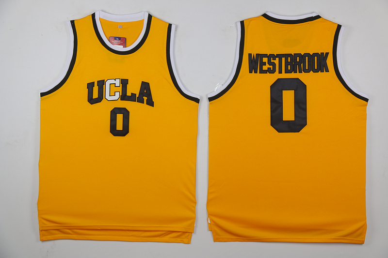 NCAA UCLA Bruins 0 Russell Westbrook Yellow Basketball Stitched NCAA Jersey