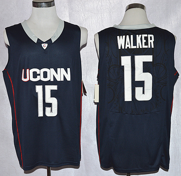 NCAA UConn Huskies 15 Kemba Walker jersey Blue Basketball Jerseys