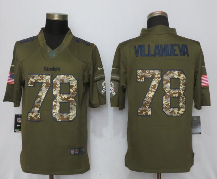 NEW  Pittsburgh Steelers 78 Villanueva Salute To Service Limited Jersey