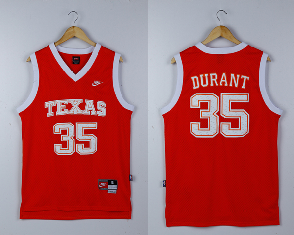  NCAA Texas Longhorns 35 Kevin Durant Orange College Basketball Orange Jersey