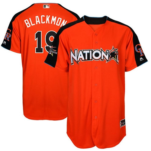 National League 19 Charlie Blackmon Orange 2017 MLB All Star Game Home Run Derby Player Jersey