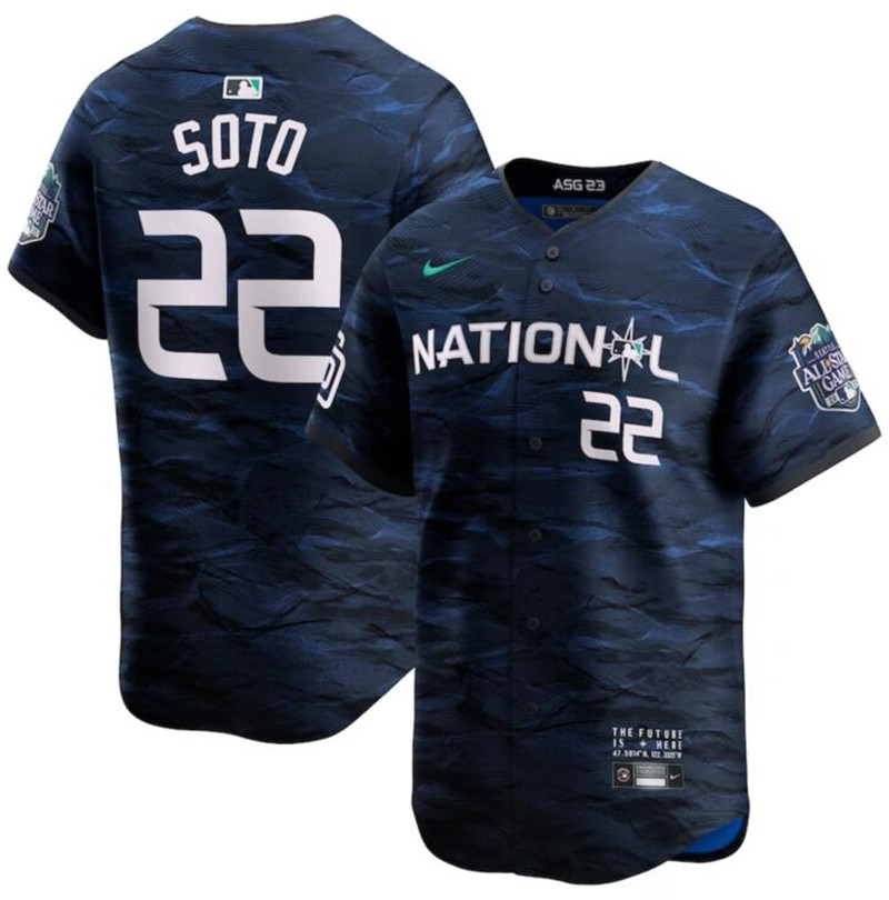 National League 22 Juan Soto Royal Nike 2023 MLB All Star Game Jersey