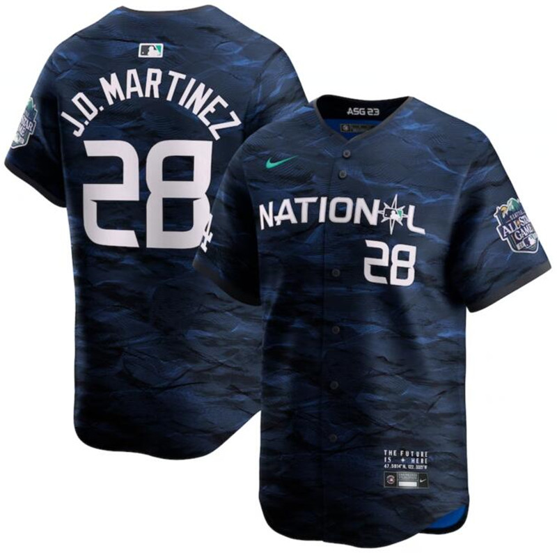 National League 28 J.D. Martinez Royal Nike 2023 MLB All Star Game Jersey