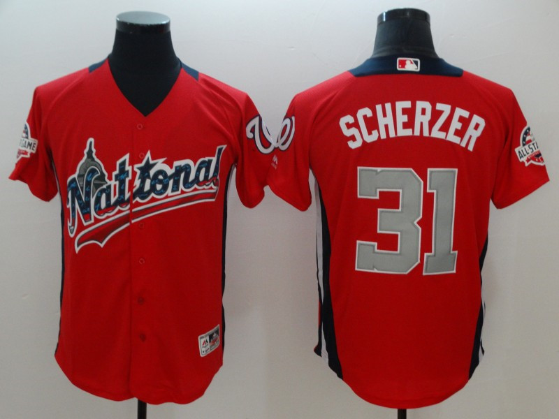 National League 31 Max Scherzer Red 2018 MLB All Star Game Home Run Derby Jersey