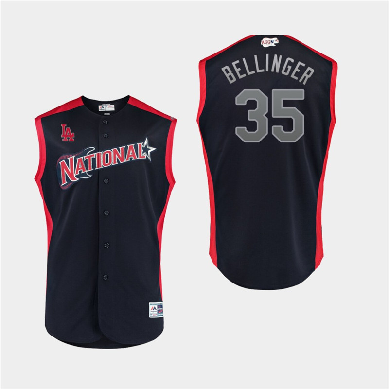 National League 35 Cody Bellinger Navy Youth 2019 MLB All Star Game Workout Player Jersey