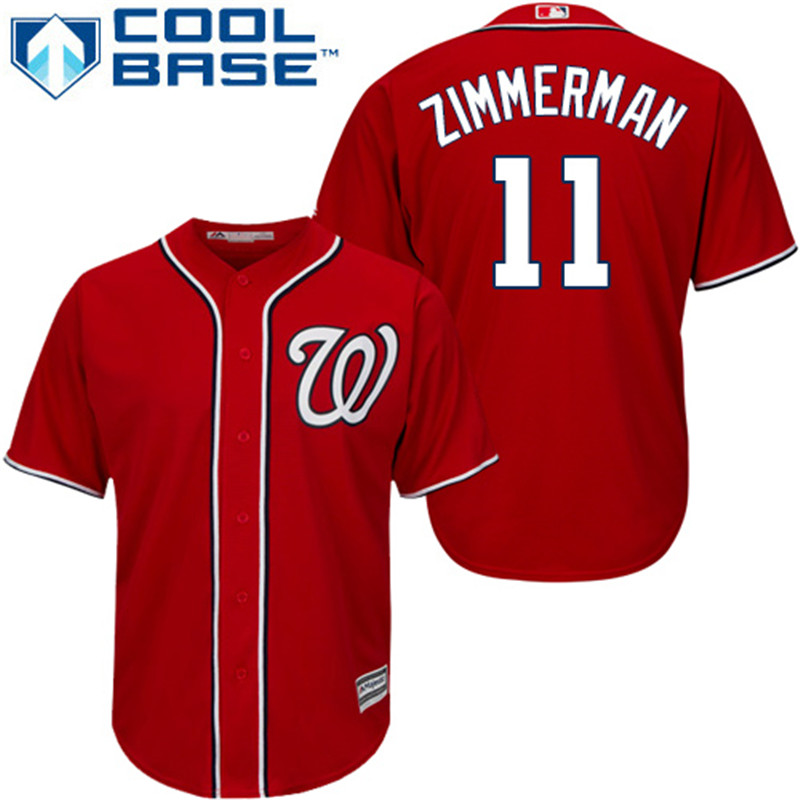 Nationals 11 Ryan Zimmerman Red Cool Base Jersey