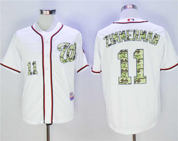 Nationals 11 Ryan Zimmerman White Camo Cool Base Jersey