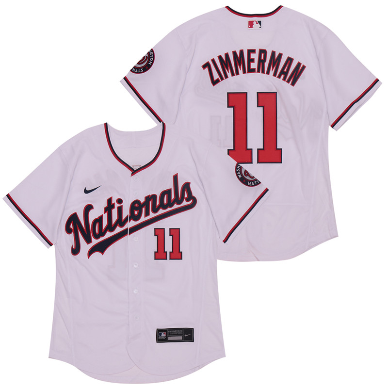 Nationals 11 Ryan Zimmerman White Nike 2020 Flexbase Jersey