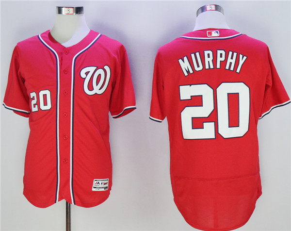 Nationals 20 Daniel Murphy Red Flexbase Jersey