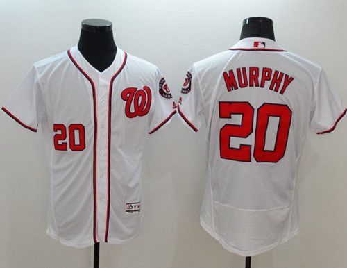 Nationals 20 Daniel Murphy White Flexbase Authentic Collection Stitched MLB Jersey