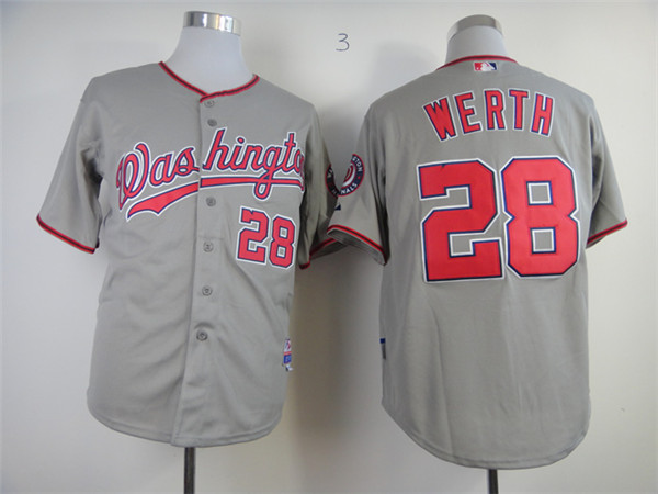 Nationals 28 Jayson Werth Gray Cool Base Jersey