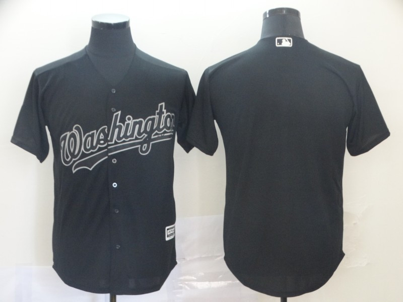 Nationals Blank Black Flexbase Jersey