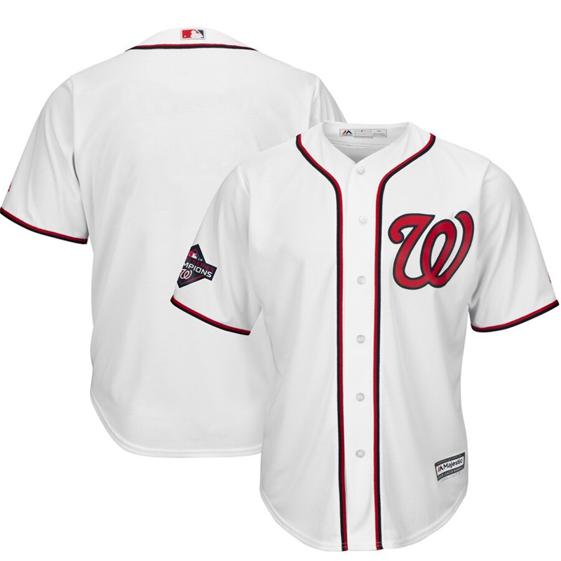 Nationals Blank White 2019 World Series Champions Cool Base Jersey
