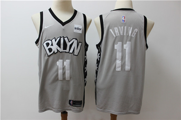 Nets 11 Kyrie Irving Gray Nike Swingman Jersey