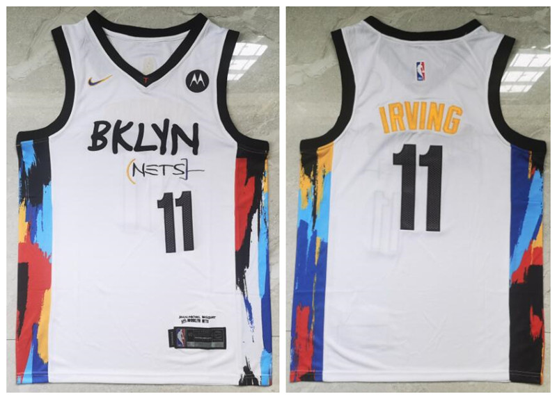 Nets 11 Kyrie Irving White 2021 City Edition Nike Swingman Jersey