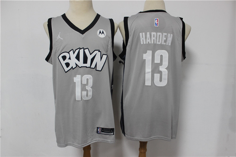 Nets 13 James Harden Gray 2021 Swingman Jersey