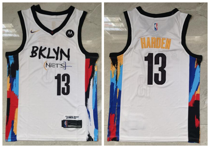 Nets 13 James Harden White 2021 City Edition Nike Swingman Jersey