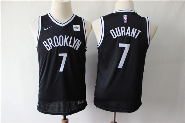 Nets 7 Kevin Durant Black Youth Nike Swingman Jersey