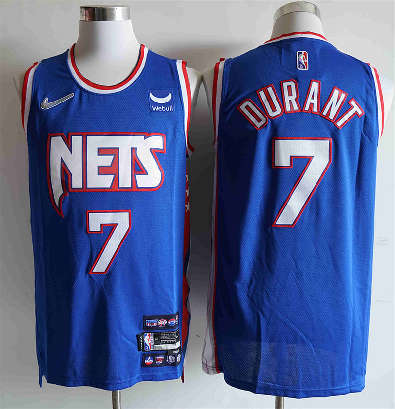 Nets 7 Kevin Durant Blue Nike Diamond 75th Anniversary City Edition Swingman Jersey