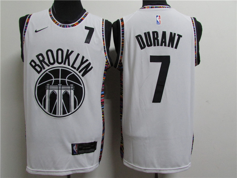 Nets 7 Kevin Durant White 2020 2021 City Edition Nike Swingman Jersey