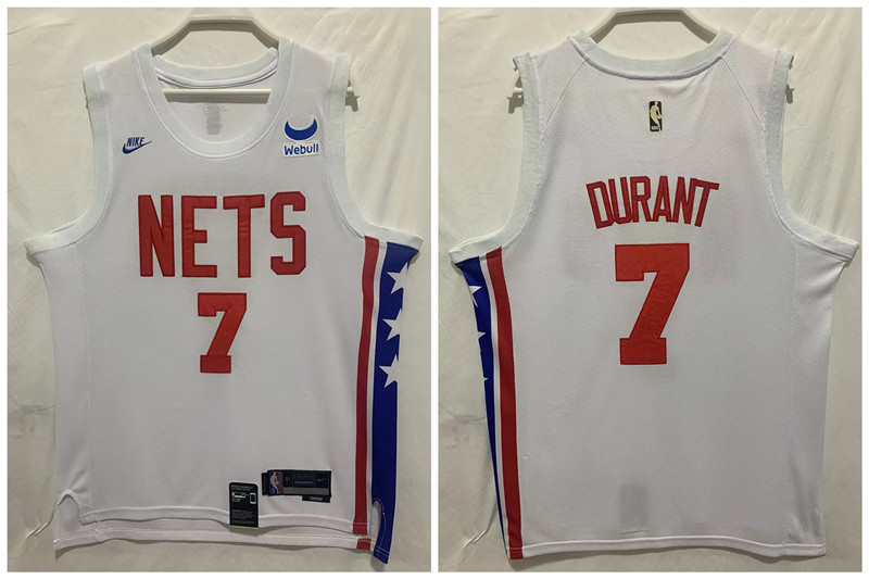 Nets 7 Kevin Durant White Nike 2022 23 Swingman Jersey