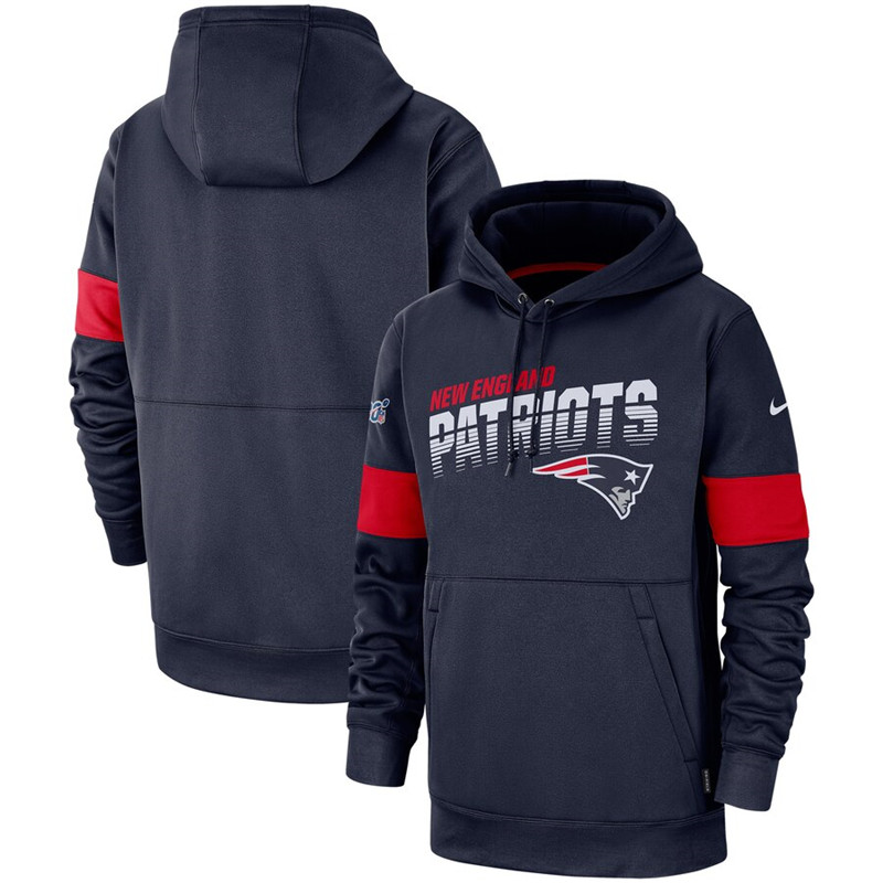 New England Patriots Nike Sideline Team Logo Performance Pullover Hoodie Navy