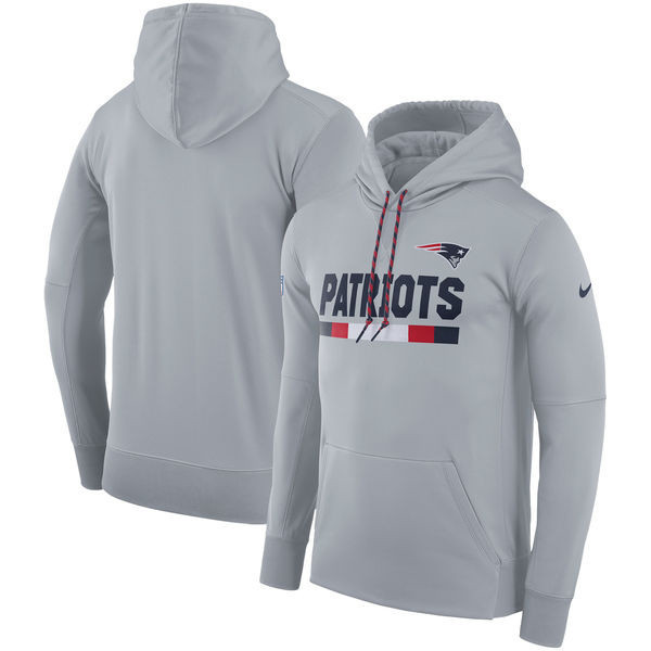 New England Patriots  Team Name Performance Pullover Hoodie Gray