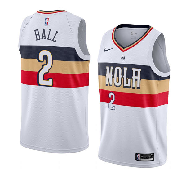 New Orleans Pelicans #2 lonzo ball White Jersey