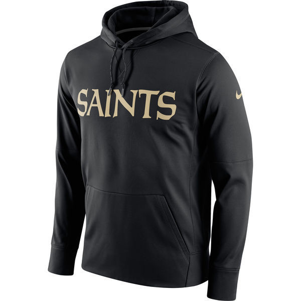 New Orleans Saints  Circuit Wordmark Essential Performance Pullover Hoodie Black