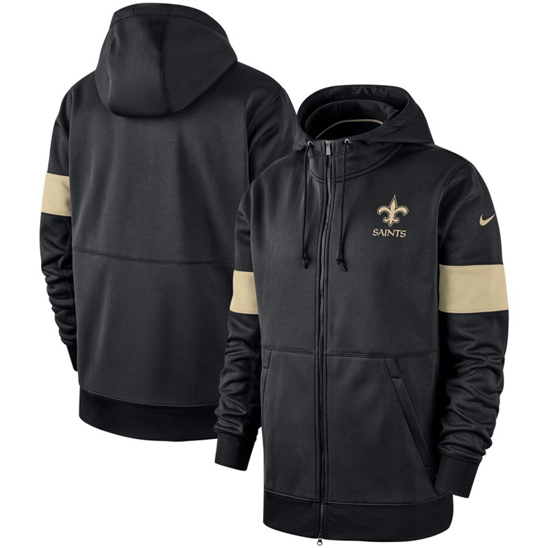 New Orleans Saints Nike Sideline Performance Full Zip Hoodie Black