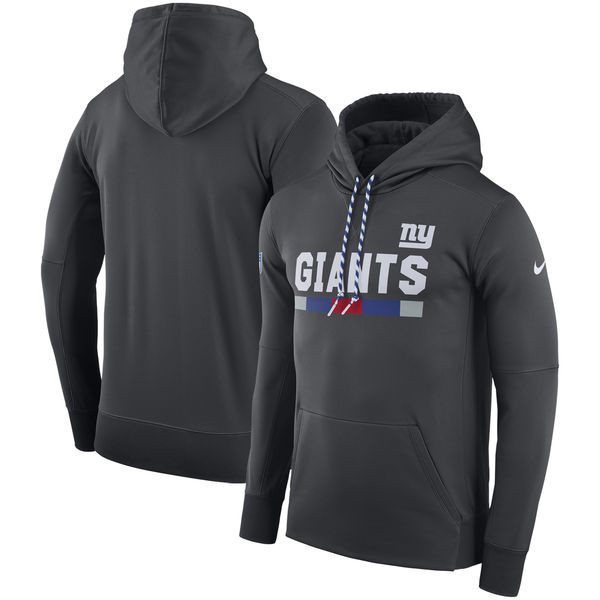 New York Giants  Team Name Performance Pullover Hoodie Charcoal