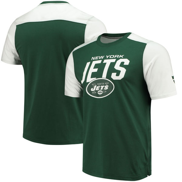 New York Jets NFL Pro Line by Fanatics Branded Iconic Color Blocked T Shirt Green White