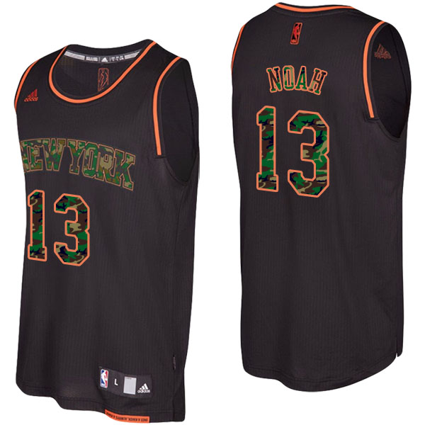 New York Knicks Joakim Noah Camo Fashion Swingman Black Jersey