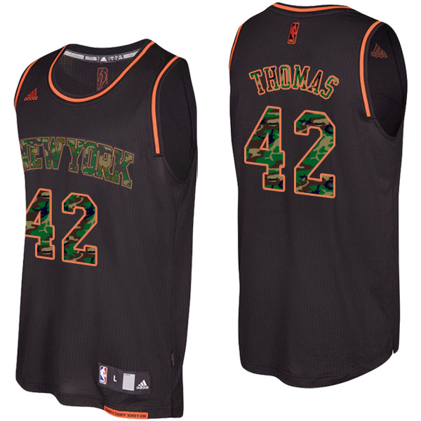 New York Knicks Lance Thomas Camo Fashion Swingman Black Jersey