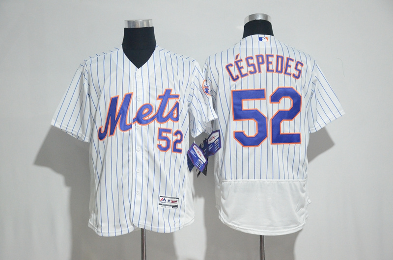 New York Mets Mens Jerseys 52 Yoenis Cespedes White Flexbase Collection Baseball Jersey