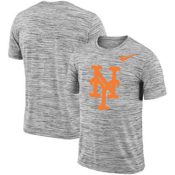 New York Mets  Heathered Black Sideline Legend Velocity Travel Performance T Shirt