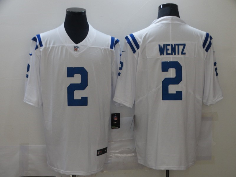 Nike 2 Colts Carson Wentz White Vapor Untouchable Limited Jersey