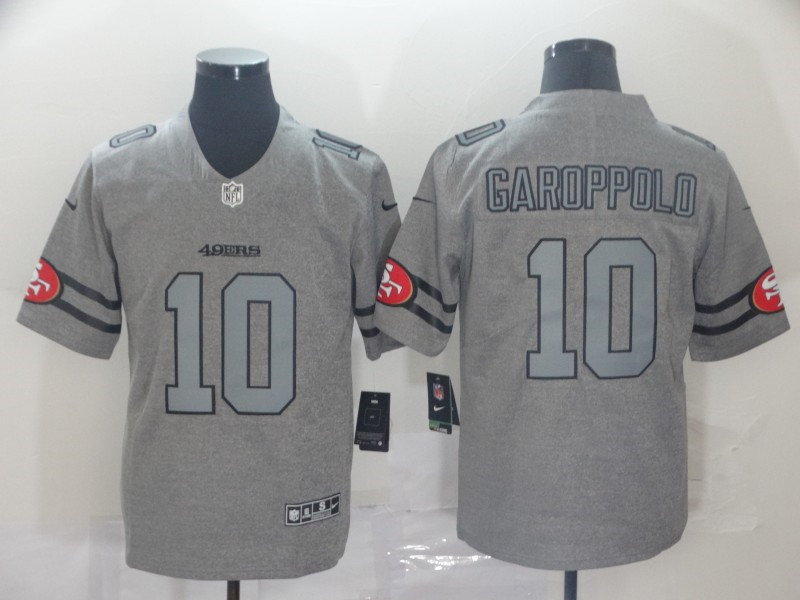 Nike 49ers 10 Jimmy Garoppolo 2019 Gray Gridiron Gray Vapor Untouchable Limited Jersey