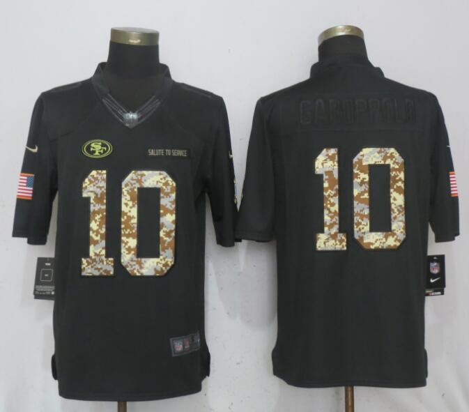  49ers 10 Jimmy Garoppolo Anthracite Salute To Service Limited Jersey