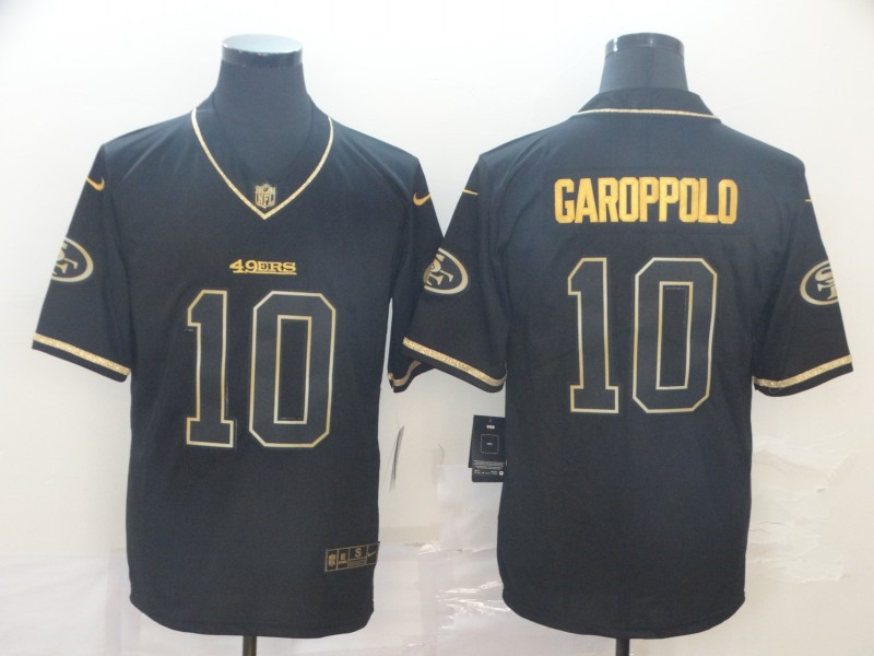 Nike 49ers 10 Jimmy Garoppolo Black Gold Throwback Vapor Untouchable Limited Jersey